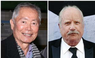 A gauche, l'acteur George Takei, à droite l'acteur Richard Dreyfuss, tous deux accusés de harcèlement sexuel.