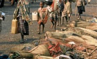 Réfugiés rwandais à Goma, Zaïre.