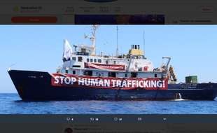 Capture d'écran du compte Twitter de la mission des militants d'extrême droite montrant le C-Star.