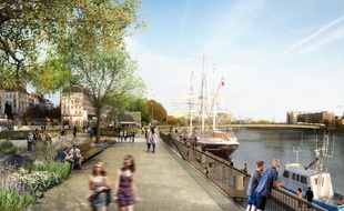 Le quai de la Fosse tel qu'il pourrait être transformé (dessin d'intention).