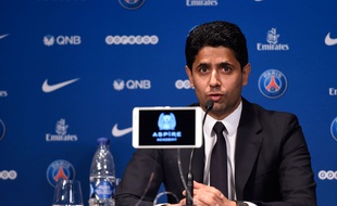 Nasser Al-Khelaïfi en conférence de presse le 28 août 2015.