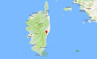 La commune de Ghisonaccia, sur la côté Est de la Corse.