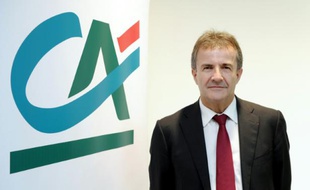 Philippe Brassac, directeur général de Crédit Agricole SA, au siège de la banque à Montrouge le 4 août 2015