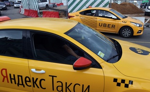 Un taxi à Moscou en Russie.