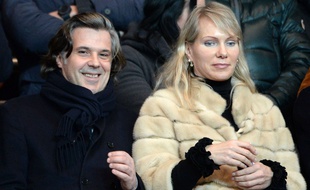 Vincent Labrune et Margarita Louis-Dreyfus lors de PSG-OM le 2 mars 2014.