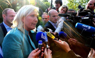 La présidente du FN Marine Le Pen à Amiens, le 20 septembre 2015