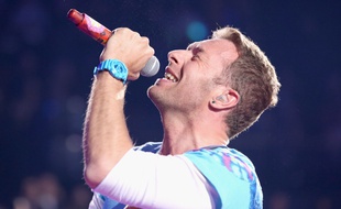 Chris Martin lors d'un concert de Coldplay à Inglewood (Californie), en mars 2017.