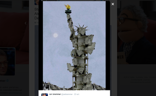 Capture d'écran de la photo postée sur Twitter signée Tammam Azzam, un artiste syrien.