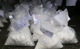 Illustration de sachets de cocaïne.