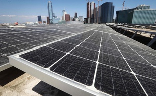 Des panneaux solaires à Los Angeles, le 4 septembre 2018.