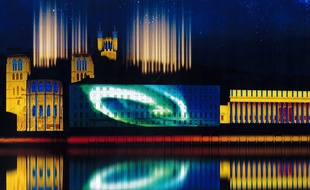 Le projet sur la colline de Fourvière, lors de la Fête des lumières 2017.