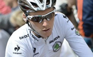 Romain Bardet, au départ du Touquet, le 8 juillet 2014, sur le Tour de France.