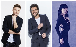 Sergeï Lazarev (Russie), Amir (France) et Dami Im (Australie), candidats à l'Eurovision 2016.
