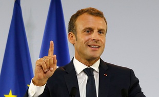 Emmanuel Macron LE 13 septembre 2018 lors de la présentation du plan pauvreté. Michel Euler / POOL / AFP)