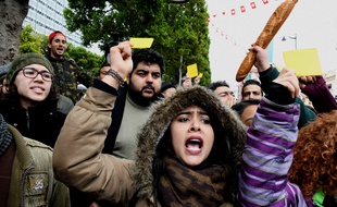 Scène de manifestation à Tunis, le 12 janvier 2018.