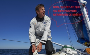 Jean-Pierre Dick, à bord de son St Michel-Virbac
