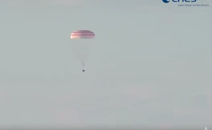 Capture écran de la retransmission en direct de l'atterissage par l'ESA, le 2 juin 2017.