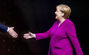 Angela Merkel au salon auto de Francfort, le 12 septembre 2019.