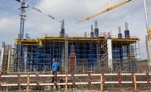 Un stade en construction à Samara, en Russie