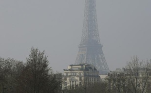 Paris, lors d'un pic de pollution le 18 mars 2016