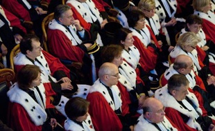 Des magistrats lors de la cérémonie des voeux de la cour d'appel de Paris, le 11 janvier 2011 au palais de justice de Paris