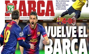 La Une du quotidien sportif madrilène Marca, le 13 mars 2013.
