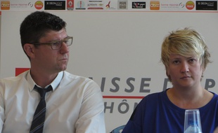 Nicolas Forel et Marina Maljkovic, ici en septembre 2015 lors de la présentation de la saison de Ligue des Lyonnaises.