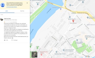 L'avis laissé sur Google Maps après une nuit en garde à vue.