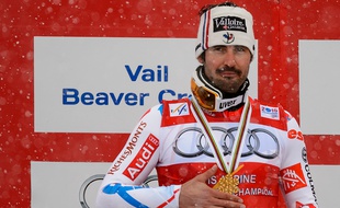 Le Français Jean-Baptiste Grange, vainqueur du slalom des Mondiaux 2015n à Beaver Creek, le 15 février 2015.