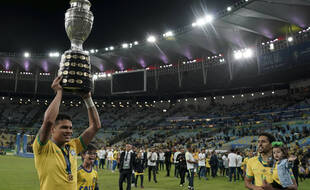 Thiago Silva et Marquinhos, vainqueurs avec le Brésil de la Copa America 2019.