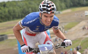 Le Français Julien Absalon, le 4 août 2012, à Boom, en Belgique.