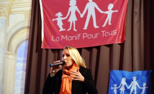 Marion Maréchal Le Pen prenait part à un débat de la Manif pour Tous, le 13 novembre 2015 à Marseille.