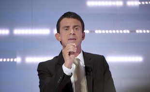 Manuel Valls lors du deuxième débat télévisé des candidats aux primaires socialistes, le 28 septembre 2011.
