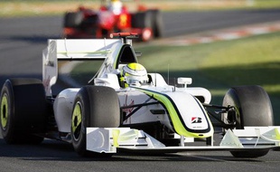 Jenson Button a remporté le Grand Prix d'Australie sur Brawn-Mercedes, le 29 mars 2009 à Melbourne.