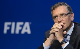 L'ex-secrétaire général de la Fifa Jérôme Valcke en conférence de presse, le 30 mai 2015 à Zurich