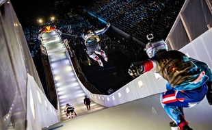Des patineurs du Red Bull Crashed Ice. (Illustration)