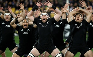 Kieran Read mène le haka des All Blacks avant le match contre l'Afrique du Sud, le 15 septembre 2018 à Wellington.