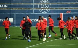 Les joueurs du PSG lors de la reprise de l'entraînement.