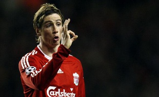 L'attaquant de Liverpool Fernando Torres lors du match face au Real de Madrid en Ligue des Champions, le 10 mars 2009.