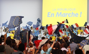 Un meeting de La République en marche, le 8 juillet 2017 à Paris.