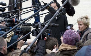 Nadine Morano, nouvelle secrétaire d'Etat à la Famille, à la sortie du Conseil des ministres mercredi 19 mars 2008