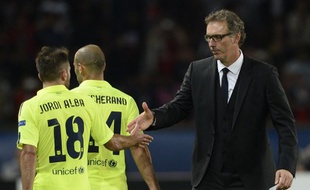 L'entraîneur du PSG Laurent Blanc, le 30 septembre 2014 au Parc des Princes contre Barcelone.
