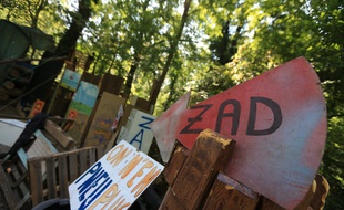 L'entrée de la Zad de Kolbsheim, en septembre 2018.