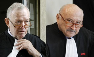Olivier Metzner (G), le 17 août 2010 à Paris, et Georges Kiejman, le 17 août 2010 à Versailles.