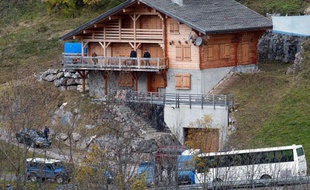 Le Grand-Bornand (Haute Savoie) le 28 octobre 2004 lors de la reconstitution de l'assassinat de la famille Flactif.
