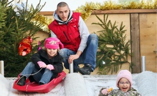 Les joies de la luge en plein Lille.