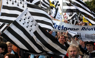 Manifestation pour la réunification de la Bretagne historique à Saint-Nazaire.
