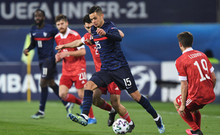 Romain Faivre et les Espoirs ont battu la Russie lors du deuxième match de l'Euro, le 28 mars 2021.