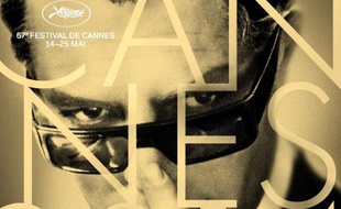 Affiche du 67e festival de Cannes, réalisée par Hervé Chigioni et Gilles Frappier à partir d'une photographie de Marcello Mastroianni dans le film "8½" de Federico Fellini, le 15 avril 2014