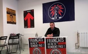 Steven Bissuel, le président du mouvement identitaire du Bastion social de passage à Strasbourg.